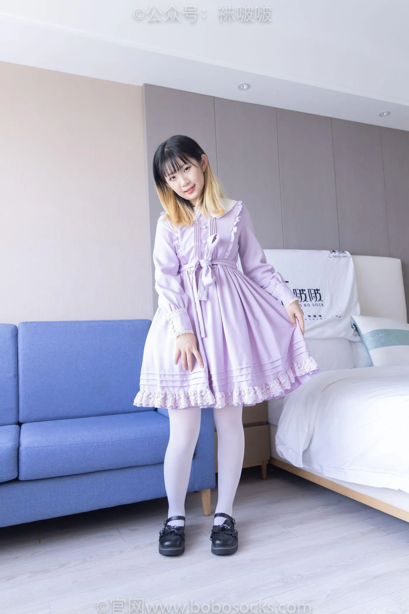 [BoBoSocks袜啵啵]NO.079 砂糖-皮鞋、厚白丝（花絮版） [140P]插图6